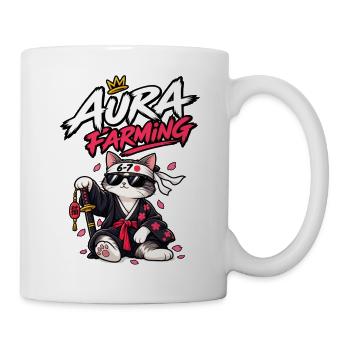 Samurai-Katzen-Aura-Landwirtschaft 67 - Tasse - Weiß - Rechts