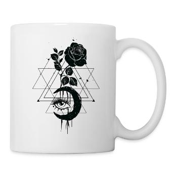 Geometrische Mondrose Muster Gothic Rose - Tasse - Weiß - Rechts