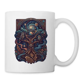 Kosmischer Lebensbaum - Tasse - Weiß - Rechts