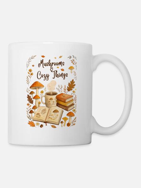 Pilze und gemütliche Süße - Tasse - Weiß