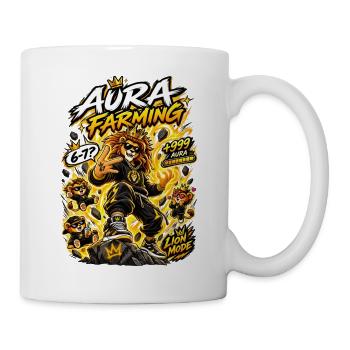 Löwenaura-Farming – +999 Aura - Tasse - Weiß - Rechts