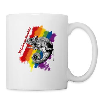 All Colours are Beautiful – Chamäleon Rainbow - Tasse - Weiß - Rechts