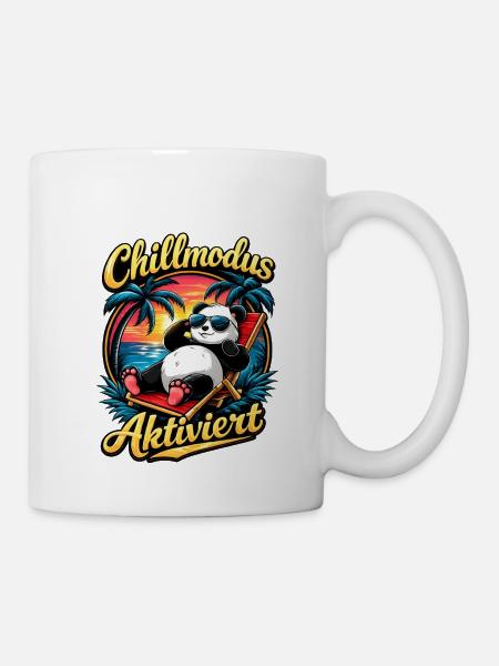 Chillmodus Aktiviert Panda Sommer - Tasse - Weiß