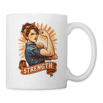 Starke Frau Strength – Women Empowerment Design - Tasse - Weiß - Rechts