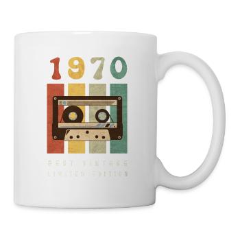 1970 Best Vintage Kassette – 70er Retro Kult Motiv - Tasse - Weiß - Rechts