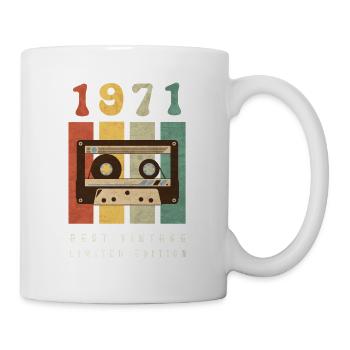1971 Best Vintage Kassette – 70er Retro Kult Motiv - Tasse - Weiß - Rechts