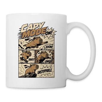 Capy Mode On – Unaufhaltsames Action-Capybara - Tasse - Weiß - Rechts