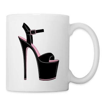 Pole Dance Heels Schwarz-Pink Plateau Schuh - Tasse - Weiß - Rechts
