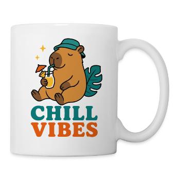 Chill Vibes – Capybara mit Cocktail - Tasse - Weiß - Rechts