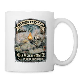 Camping Skelett Lagerfeuer Mücken Lustig Outdoor  - Tasse - Weiß - Rechts