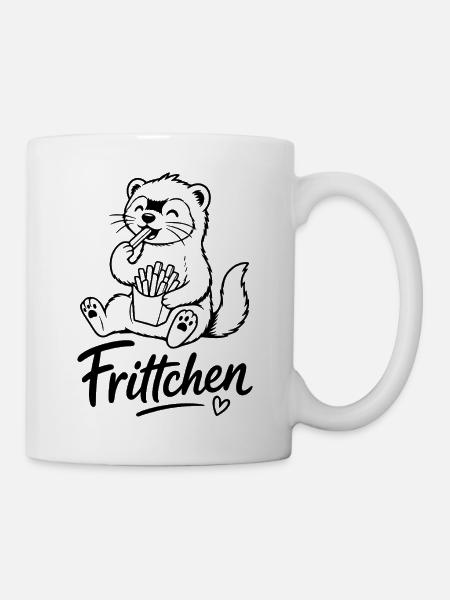 Frittchen Frettchen Fritten - Tasse - Weiß