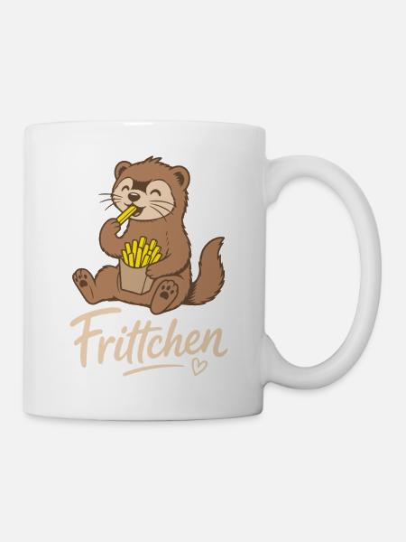 Frettchen Pommes Frittchen - Tasse - Weiß