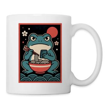 Frosch-Nudelphone Retro-Poster - Tasse - Weiß - Rechts