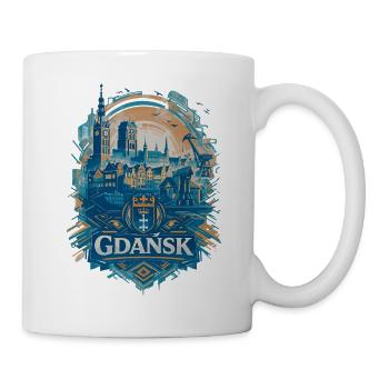 Gdańsk Skyline – Stolz & Heimat Danzig Design - Tasse - Weiß - Rechts