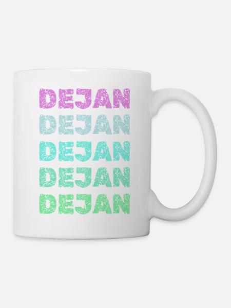 Dejan Gradient Grunge Schriftzug - Tasse - Weiß