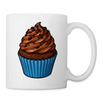 Kakao Cupcake mit Schoko Topping - Tasse - Weiß - Rechts