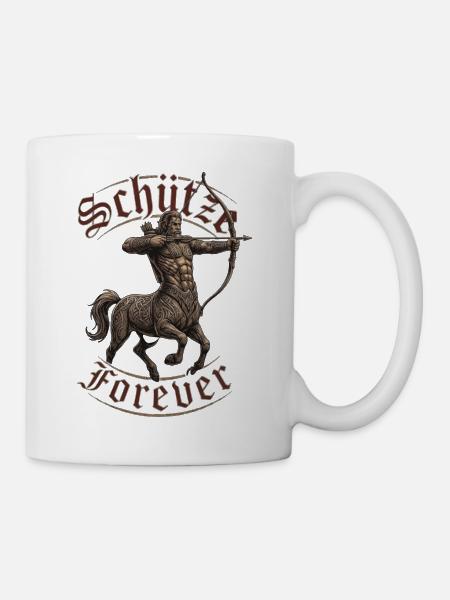 Schütze Krieger Tattoobogen - Tasse - Weiß