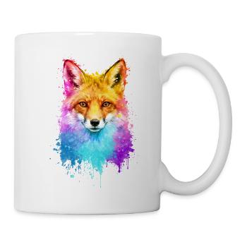 Fuchs Aquarell Illustration - Tasse - Weiß - Rechts