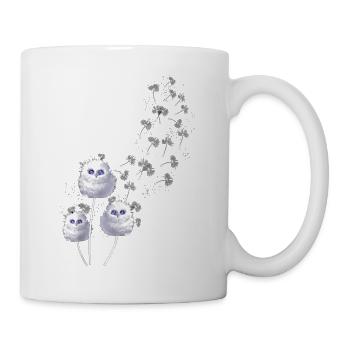 Flauschige Eulen im Löwenzahnflug - Tasse - Weiß - Rechts
