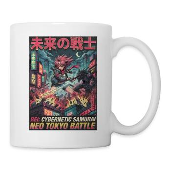 Neon-Tokyo Cyber-Samurai - Tasse - Weiß - Rechts