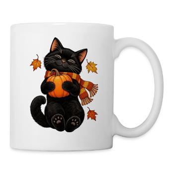 Black Cat Crescent Moon - Tasse - Weiß - Rechts