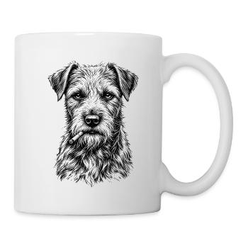 Smoking Dog Terrier Zigarre Cool Hundemotiv - Tasse - Weiß - Rechts
