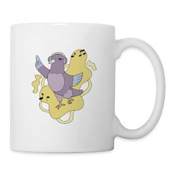 Taube Groove mit Kopfhörern - Tasse - Weiß - Rechts