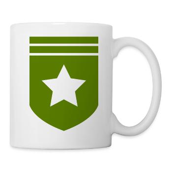 Grünes Wappenstern-Design - Tasse - Weiß - Rechts
