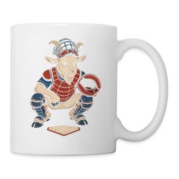 Baseball Catcher Ziege volle Ausrüstung - Tasse - Weiß - Rechts