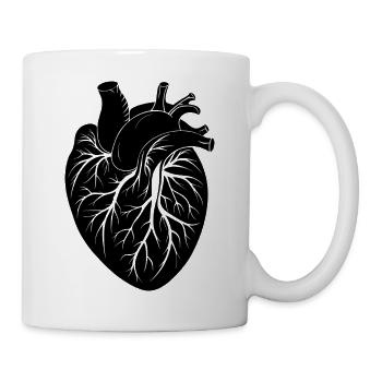 anatomisches Herz - Tasse - Weiß - Rechts
