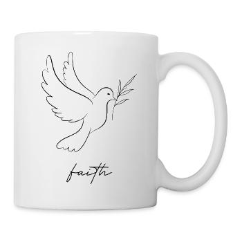 Friedenstaube faith - Tasse - Weiß - Rechts