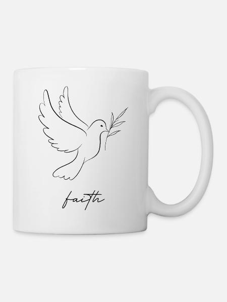 Friedenstaube faith - Tasse - Weiß