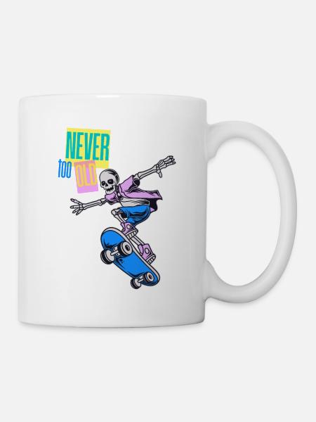 Oldschool Skater – Never too old - Tasse - Weiß