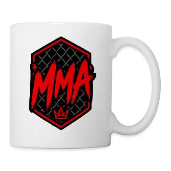 MMA Kronenmotiv Käfignetz - Tasse - Weiß - Rechts
