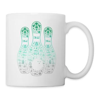 Bowling Pins Und Bowlingkugel Für Bowlingfans - Tasse - Weiß - Rechts