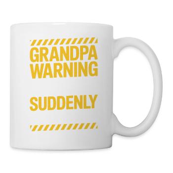 Opa Warnung! Kann jederzeit plötzlich ein Nickerchen machen - Tasse - Weiß - Rechts