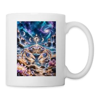 Kosmischer Krebs im Sternmeer - Tasse - Weiß - Rechts