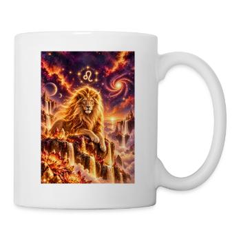 Löwe im kosmischen Feuerreich - Tasse - Weiß - Rechts