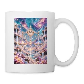 Himmelswaage im Sternenreich - Tasse - Weiß - Rechts