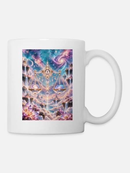 Himmelswaage im Sternenreich - Tasse - Weiß