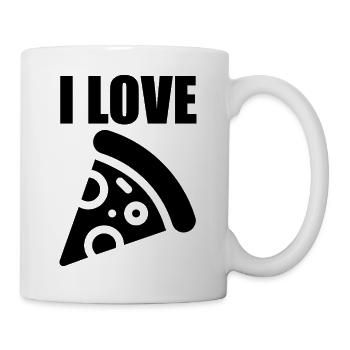 Ich liebe Pizza - Tasse - Weiß - Rechts
