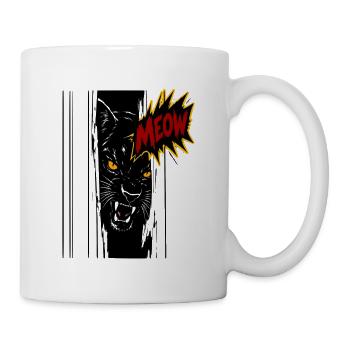 Katzen-Pop-Kunst Miau-Explosion - Tasse - Weiß - Rechts