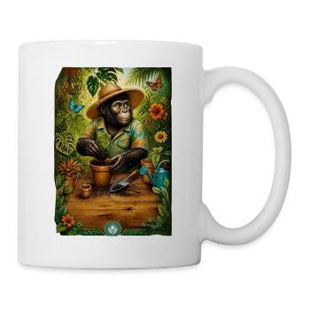 Gärtner-Gorilla liebt Pflanzen - Tasse - Weiß - Rechts