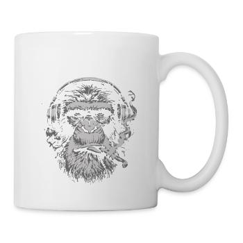 Junglist-Affe mit Kopfhörern - Tasse - Weiß - Rechts