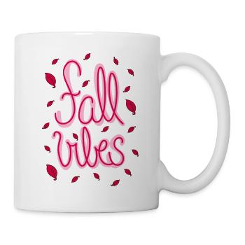 Fall Vibes - Kreatives, selfmade Herbstdesign - Tasse - Weiß - Rechts