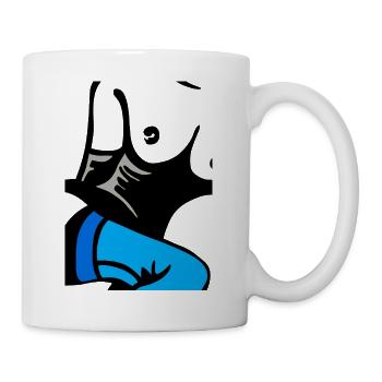 Abstrakter blauer Schuh mit Flügeln - Tasse - Weiß - Rechts