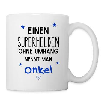 Onkel Superheld - Tasse - Weiß - Rechts