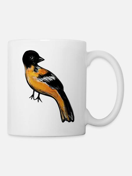 Crimson Robin auf Mitternacht - Tasse - Weiß