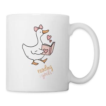 Leseziele Ente mit Herz - Tasse - Weiß - Rechts