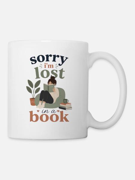 Verloren im Buch – Kuschellese - Tasse - Weiß